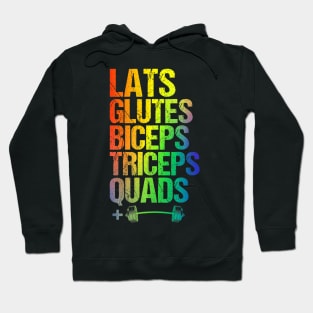 LGBTQ Weightlifting Lats Glutes Biceps Triceps Quads squad Hoodie